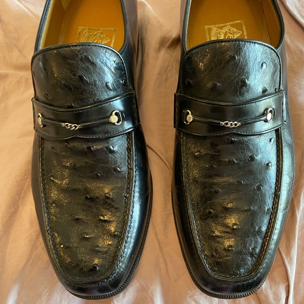 Brand new ostrich leather loafers